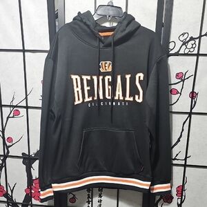 Cincinatti Bengals Black Hoodie‎ NFL Team Apparel Pullover Size Large NWT